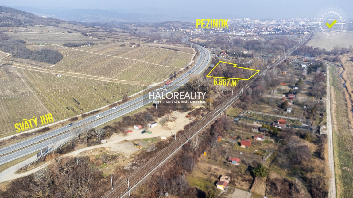 Predaj, pozemok 6867 m² Svätý Jur – EXKLUZÍVNE HALO REALITY