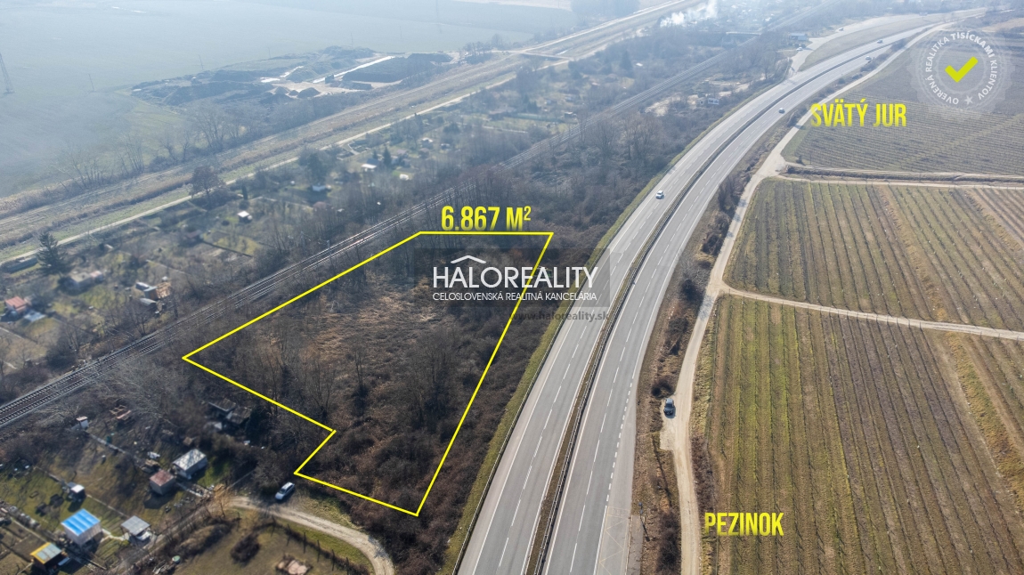 Predaj, pozemok 6867 m² Svätý Jur – EXKLUZÍVNE HALO REALITY