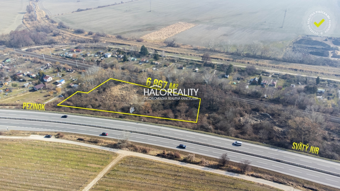 Predaj, pozemok 6867 m² Svätý Jur – EXKLUZÍVNE HALO REALITY